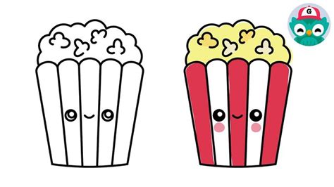 Learn how to draw a funny kawaii popcorn bag step by step 🍿 #howto # ...