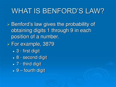 PPT - BENFORD’S LAW PowerPoint Presentation, free download - ID:6689924