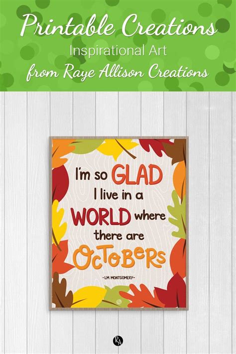 Anne of Green Gables October Quote Printable | October quotes, Printable quotes, Classroom signs