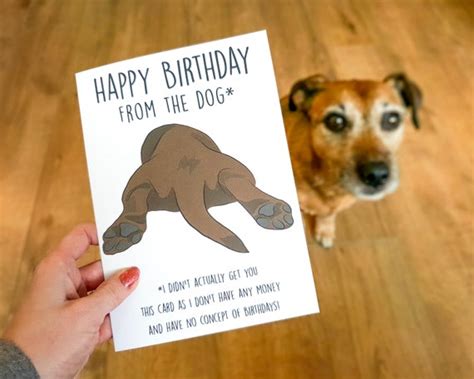 Birthday card from the dog happy birthday from the dog funny | Etsy