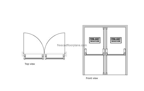 Steel Exit Fire Doors - Free CAD Drawings