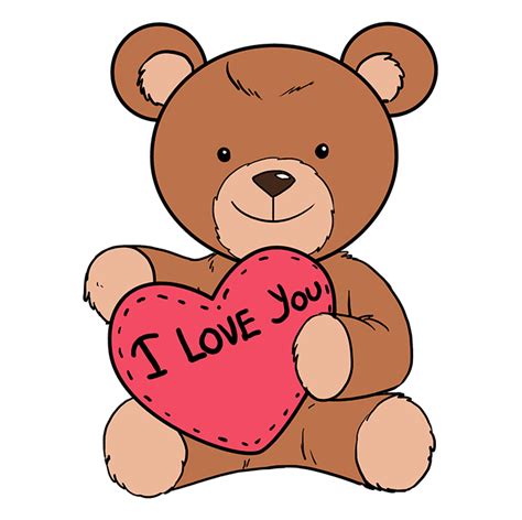 Teddy Bear Holding Heart Drawing - Hughes Abightly