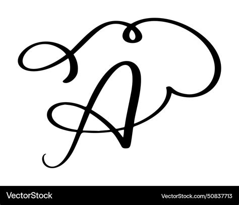 Hand drawn calligraphy letter a script Royalty Free Vector