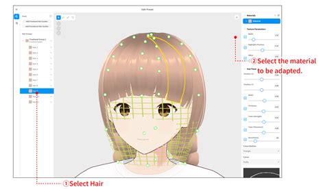 How to edit hair color and texture (material). – VRoid FAQ