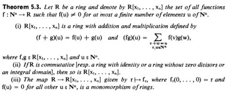 abstract algebra - Help to understand the ring of polynomials terminology in $n$ indeterminates ...