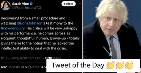 Sarah Vine gave Boris Johnson's Covid inquiry appearance a rollicking 5 ...