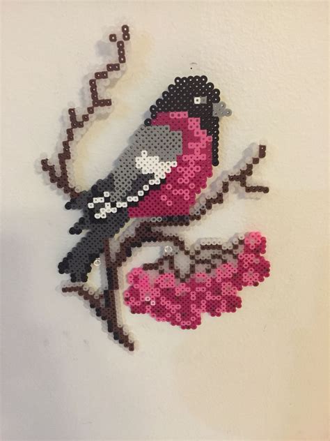 Winter bird perler | Perler bead art, Perler beads designs, Diy perler beads