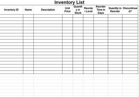 Inventory Sheet Template | Inventory Sheets Template » Template Haven