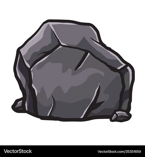 Rock stone boulders cartoon isometric Royalty Free Vector