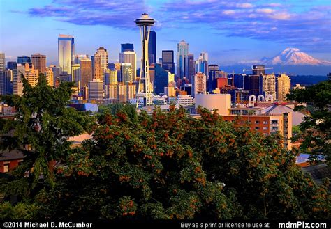 Mount Rainier Stands Ominous Above the Seattle Skyline Picture (Seattle ...