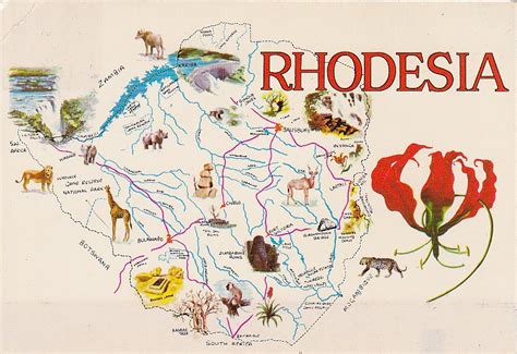 Postcard A La Carte: Zimbabwe - Rhodesia Map