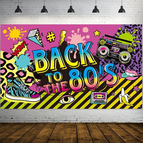 Buy 80's Party Decorations, Extra Large Fabric Back to The 80's Hip Hop Sign Party Banner Photo ...