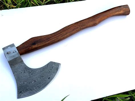 New Big Damascus Steel Hand Forged Viking Wood Cutter Axe