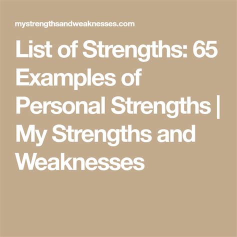 List of Strengths: 65 Examples of Personal Strengths | My Strengths and ...