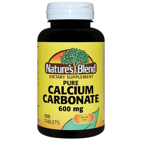 Nature's Blend Pure Calcium Carbonate 600 mg 100 Tabs - Swanson Health Products