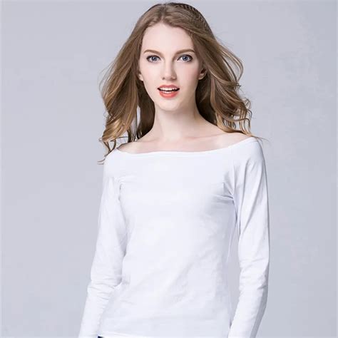 Casual White Women Shirt Ladies Solid Elegant Sexy Neck Tops Long ...