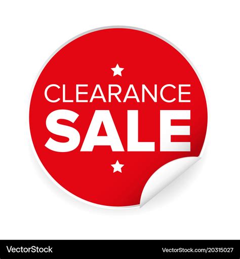 Clearance sale label red sticker Royalty Free Vector Image