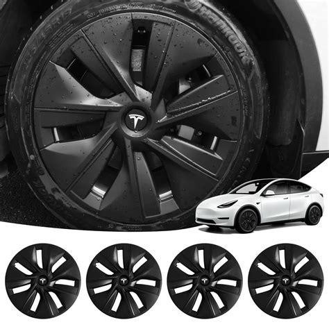 Limsas Tesla Model Y Wheel Cover Hubcap 19 Inch,Tesla Model Y Accessories, Matte Black Wheel ...