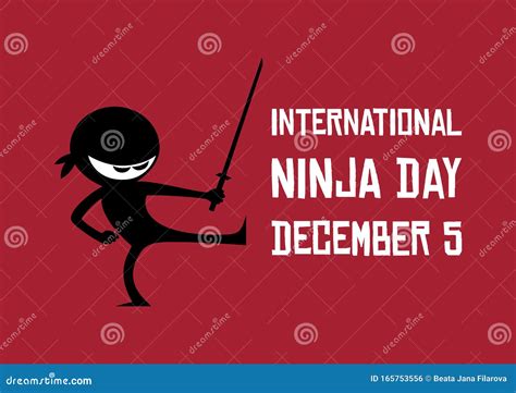 International Ninja Day Vector Stock Vector - Illustration of cartoon ...