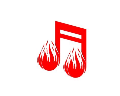 Premium Vector | Music note with fire flame logo