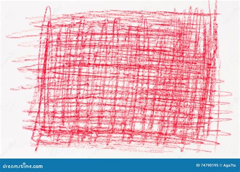 Red Crayon Drawing On White Paper Stock Image - Image of school, pastel: 74790195