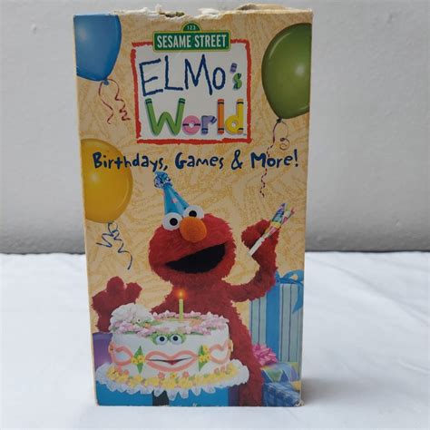 Sesame Street Elmo's World Birthdays Games More VHS Video Tape VTG PBS Kids RARE