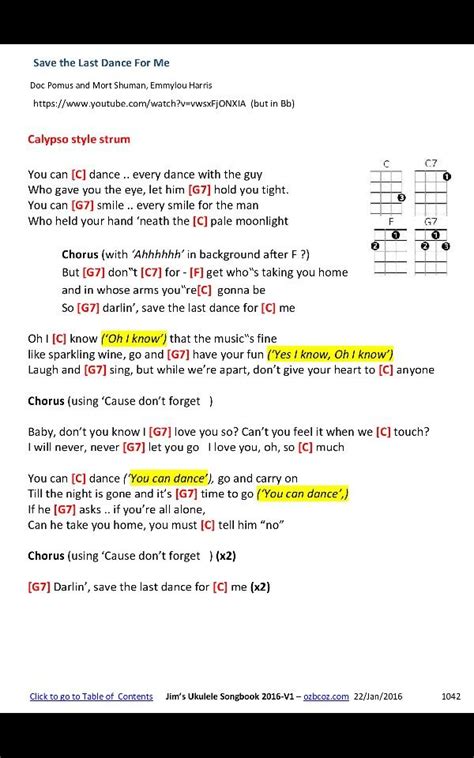 Save the last dance for me ukulele chords | Guitar chords and lyrics, Guitar chords for songs ...