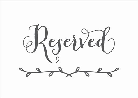 Free Printable Reserved Table Signs - Free Printable