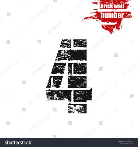 Number 4 Graffiti Grunge Style Brick Stock Vector (Royalty Free) 1370893205 | Shutterstock