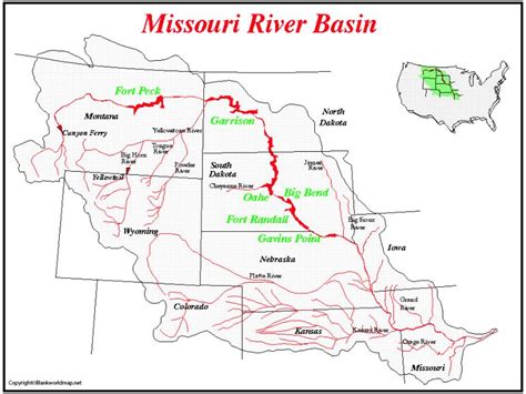 Missouri River Map - Where is the Missouri River on a Map