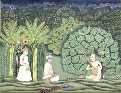 Akbar and Tansen Visit Haridas | Exotic India Art