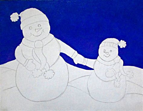 Snowman Acrylic Painting Tutorial