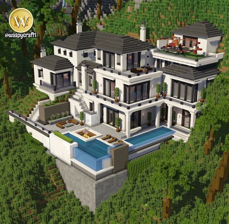 Modern Minecraft mansion | Minecraft mansion, Minecraft houses ...