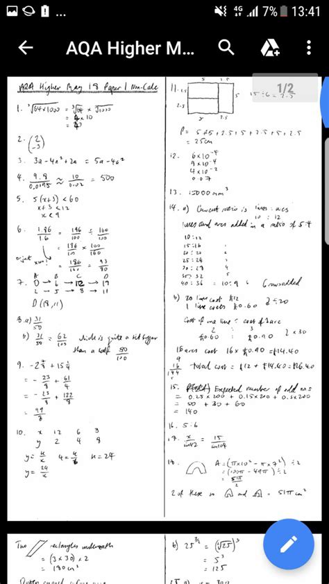 Mark scheme for today's AQA maths paper. Pt 1 : r/GCSE