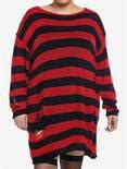 Social Collision Red & Black Distressed Sweater Dress Plus Size | Hot Topic