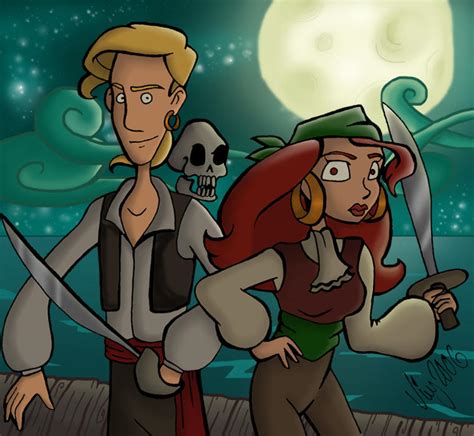 Guybrush and Elaine revamped by Shmivv on DeviantArt