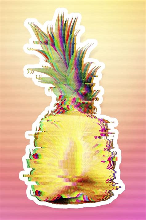 Pineapple with a glitch effect | Premium PSD - rawpixel