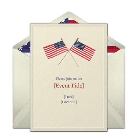 American Flags Invitations