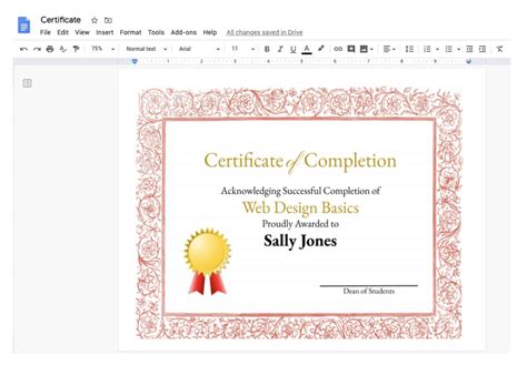 How to Design a Certificate in Google Docs (5 Steps) - All Free Mockups