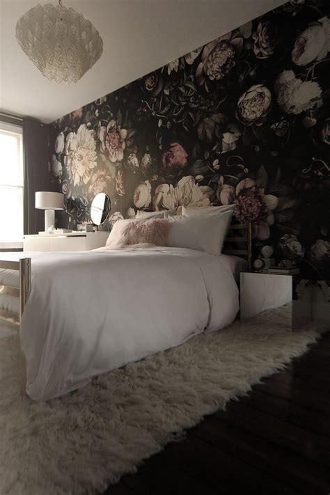 Black Floral Wallpaper Bedroom - 1800x2700 Wallpaper - teahub.io