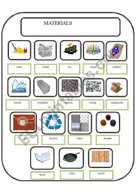 Material - ESL worksheet by redcoquelicot