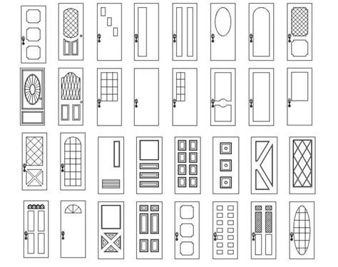 Different door design cad blocks - Cadbull