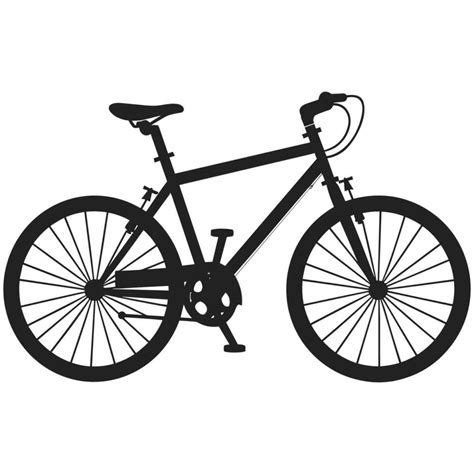 Bicycle black Silhouette Free vector Clipart, Cycle Vector Silhouette isolated on a white ...