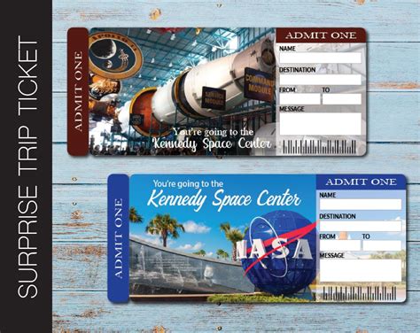 Printable KENNEDY SPACE CENTER Surprise Trip Tickets. Vacation - Etsy | Kennedy space center ...