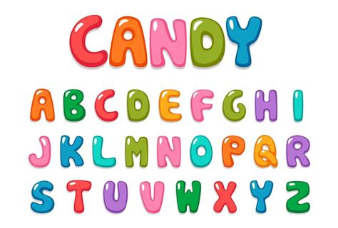 Download Fun, candy-color, font set for free | Kid fonts, Sign ...