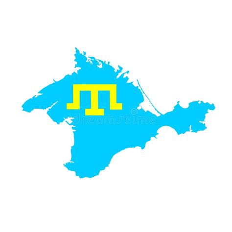 Map of Crimea. Ukrainian Crimea with the Flag of the Crimean Tatars ...