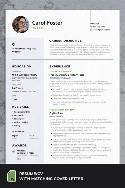 Education Resume Template Free