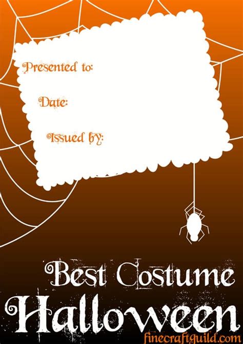 Print these free Certificate Templates for Best Halloween Costumes