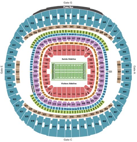 Caesars Superdome Seating Chart, Section, Row & Seat Number Info