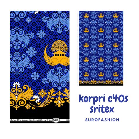 KAIN BATIK KORPRI TERBARU 2022 C40S BY SRITEX HARGA ECERAN METERAN ...